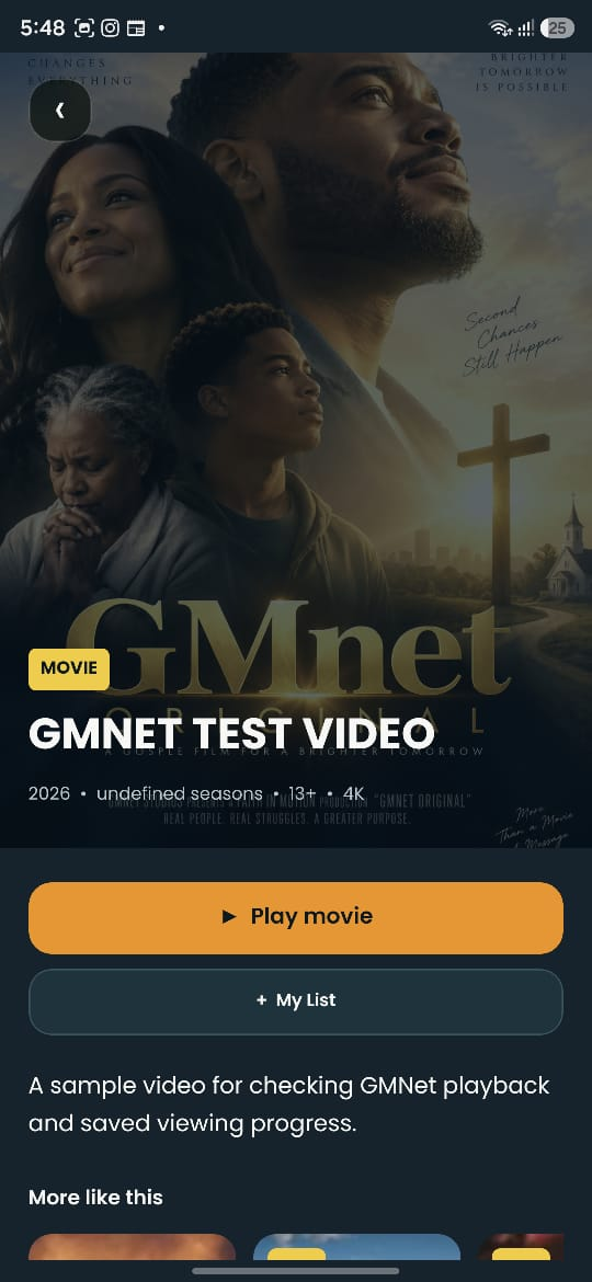 GMNet movie details screen